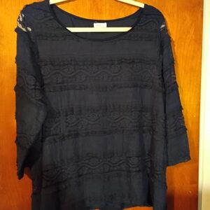 Westport Navy Women's Lace Blouse